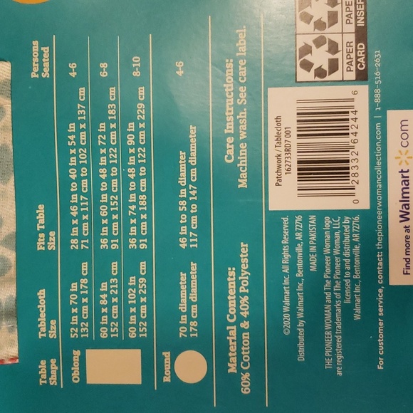 The Pioneer Woman Patchwork Tablecloth 70" - Picture 3 of 4